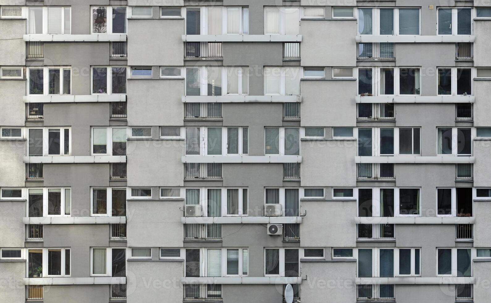 Grey generic brutalist architecture in Warsaw, Poland photo