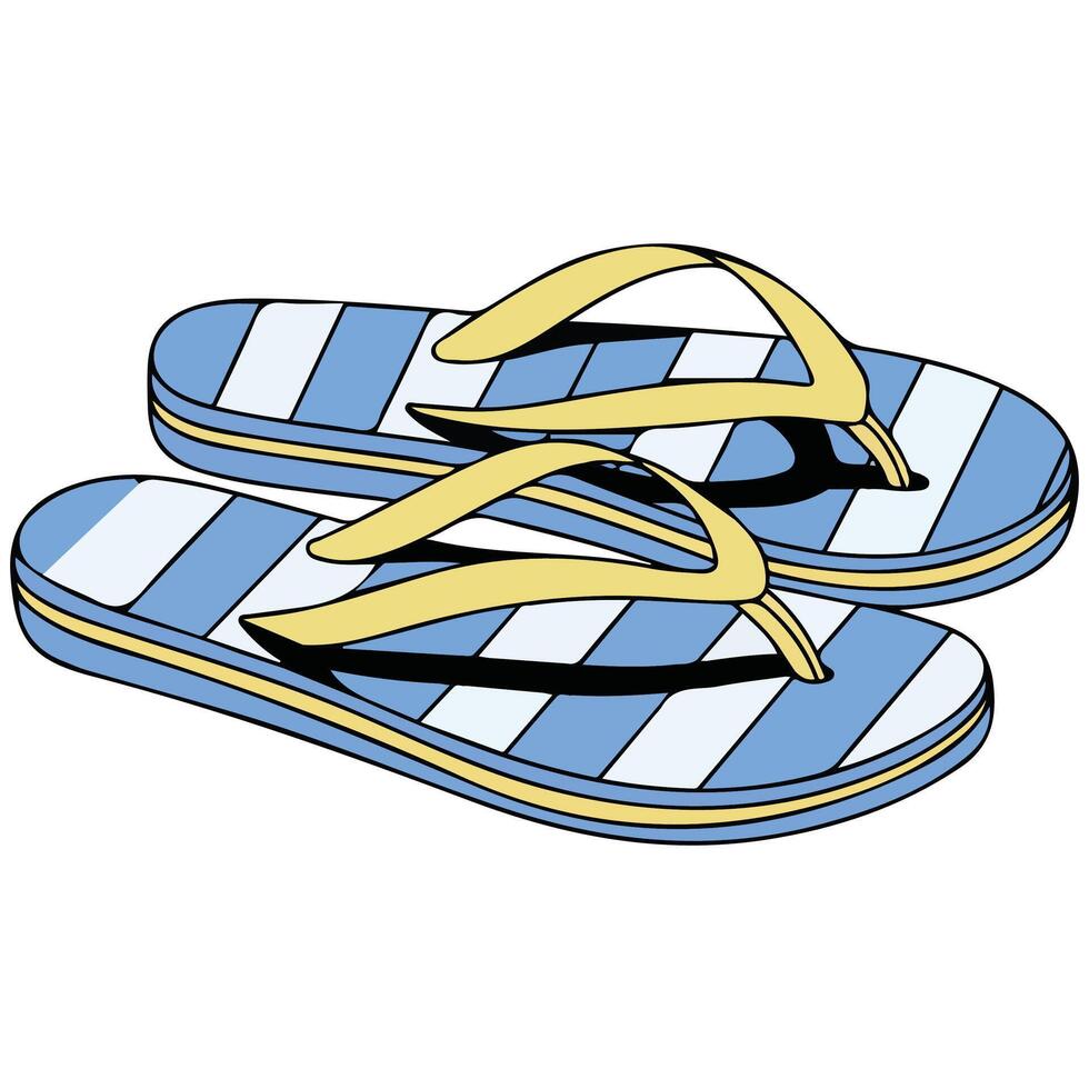 Striped flipnflops isolated on white vector