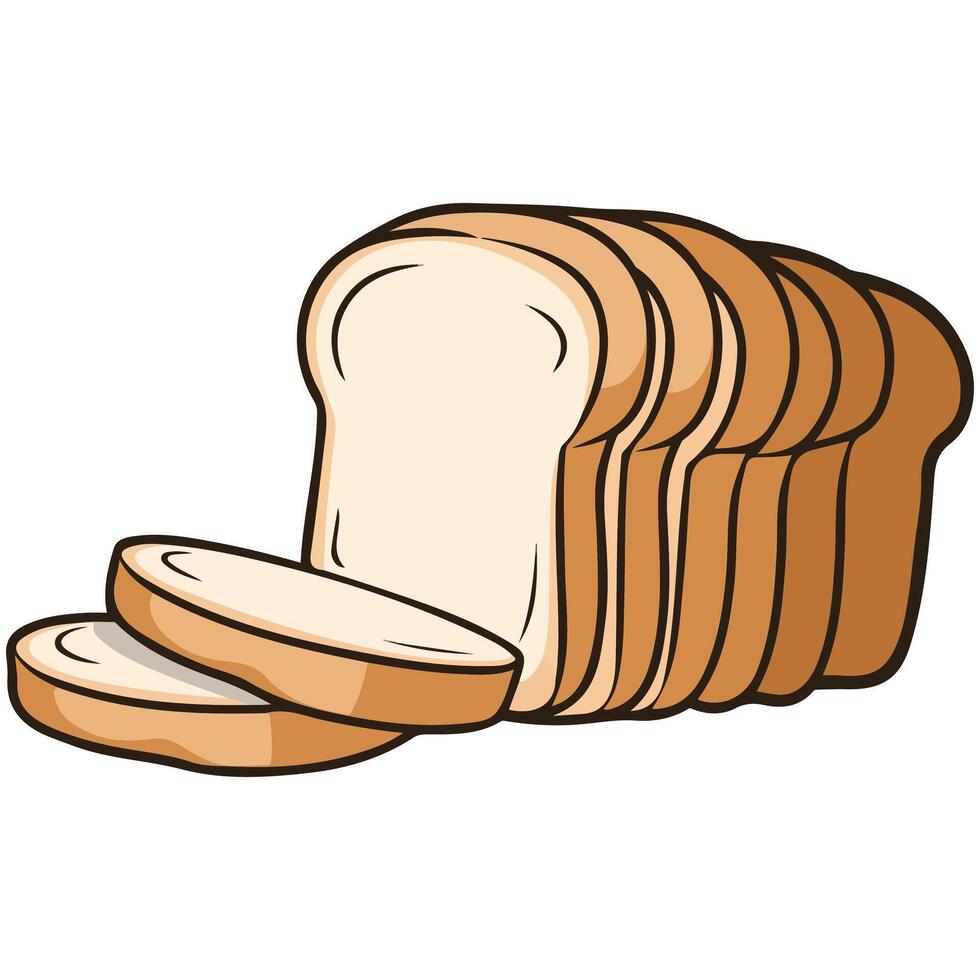 Bread slices on white background vector