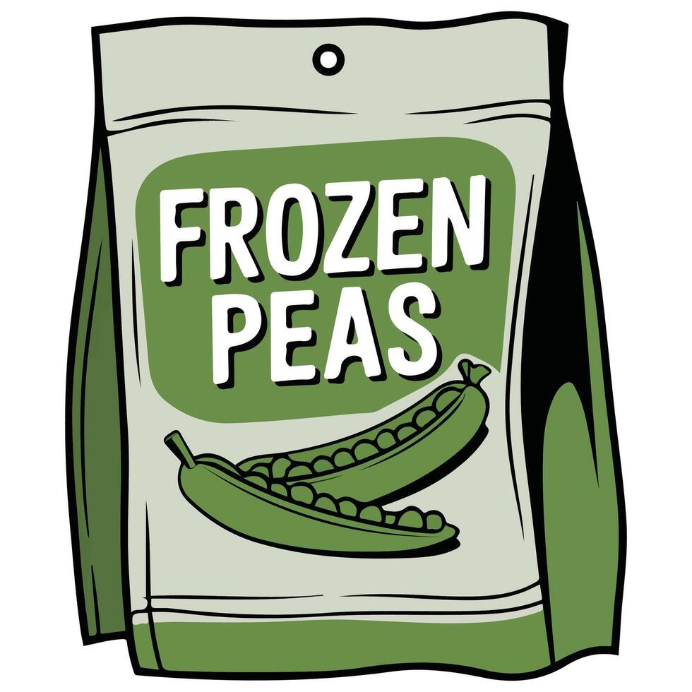 Frozen peas illustration vector