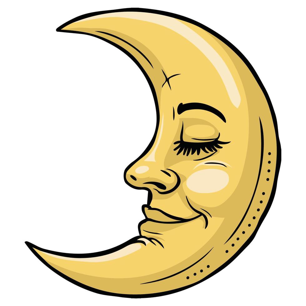 Moon isolated on white background vector