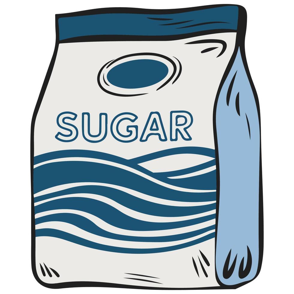Pack of sugar on white background vector
