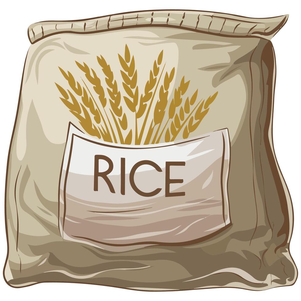 Rice sack illustration on white vector