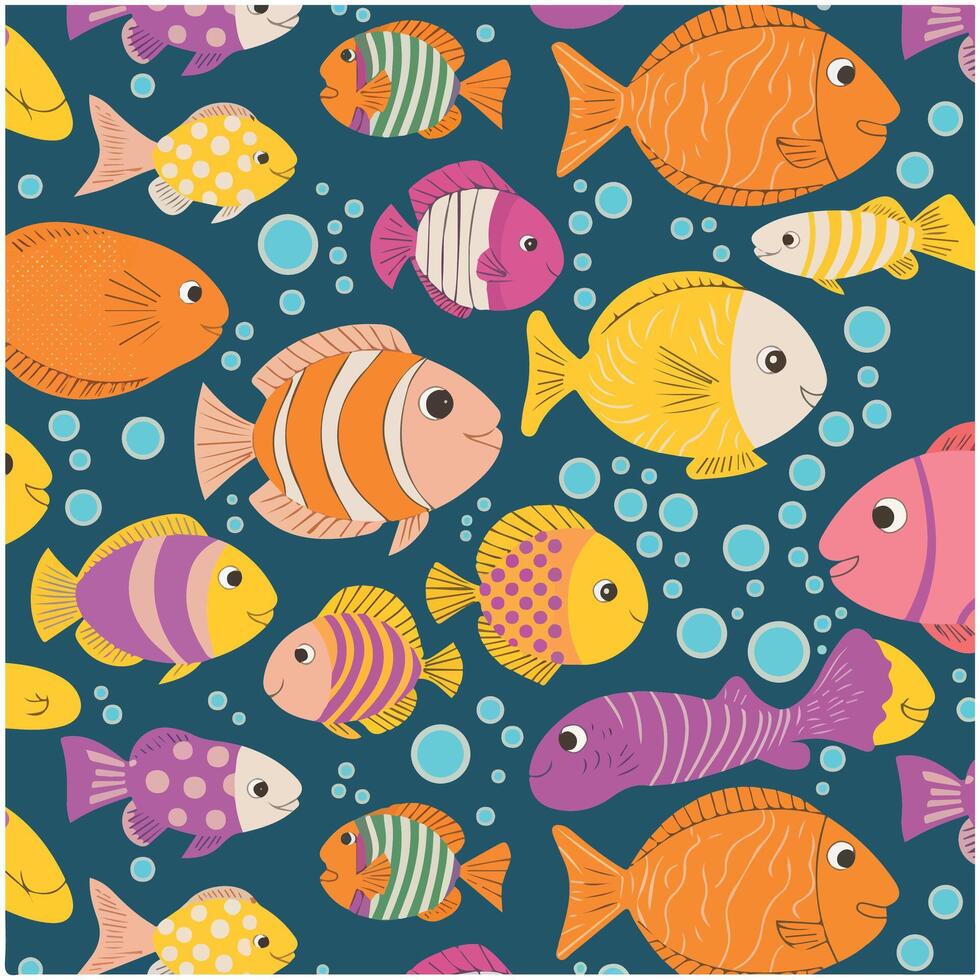 Fish graphic pattern vector