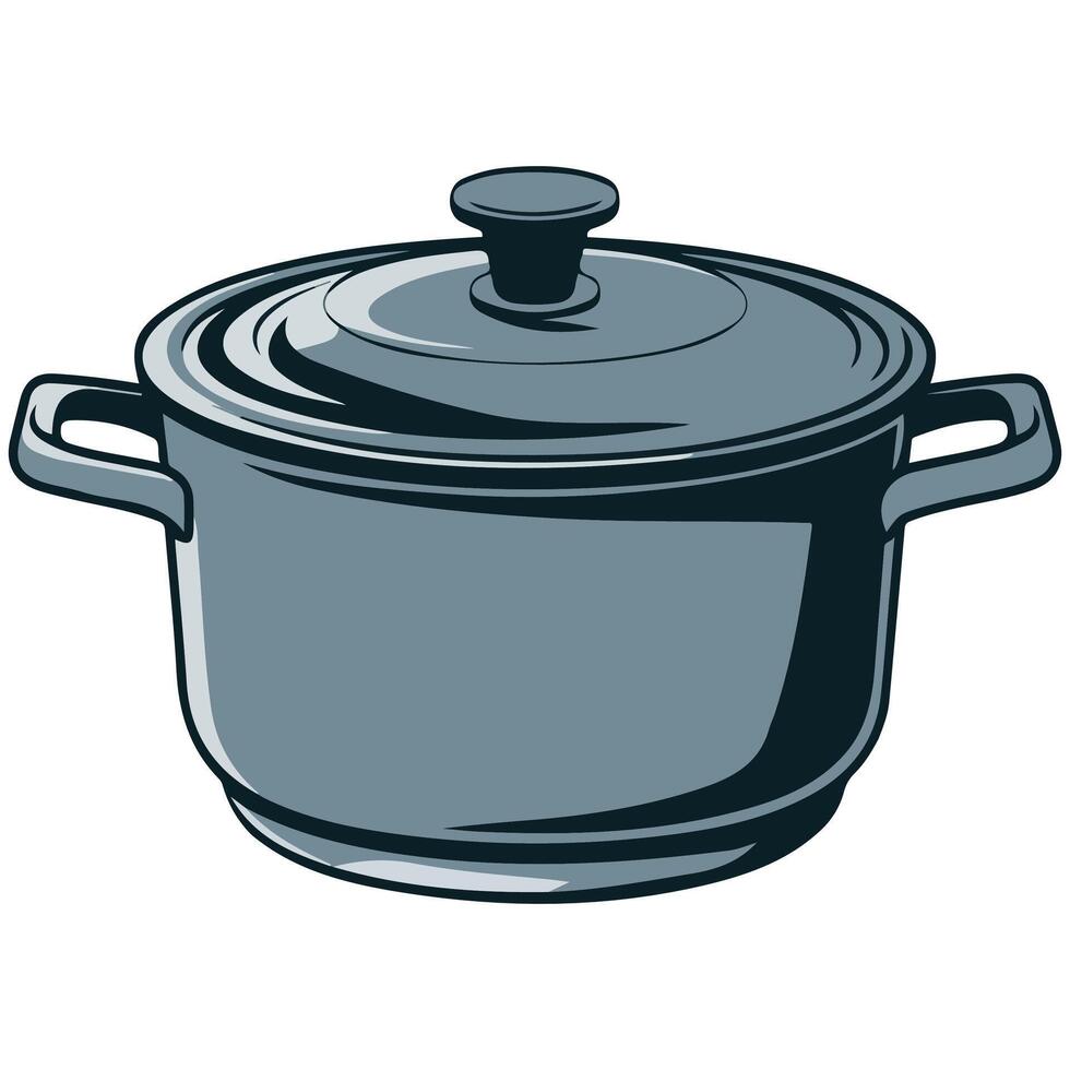 Closed saucepan icon vector