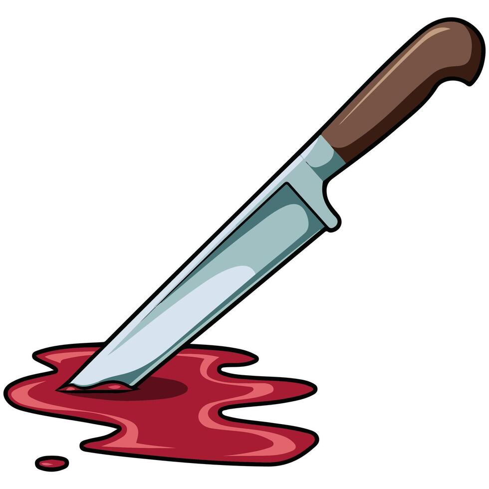 Knife with red liquid vector
