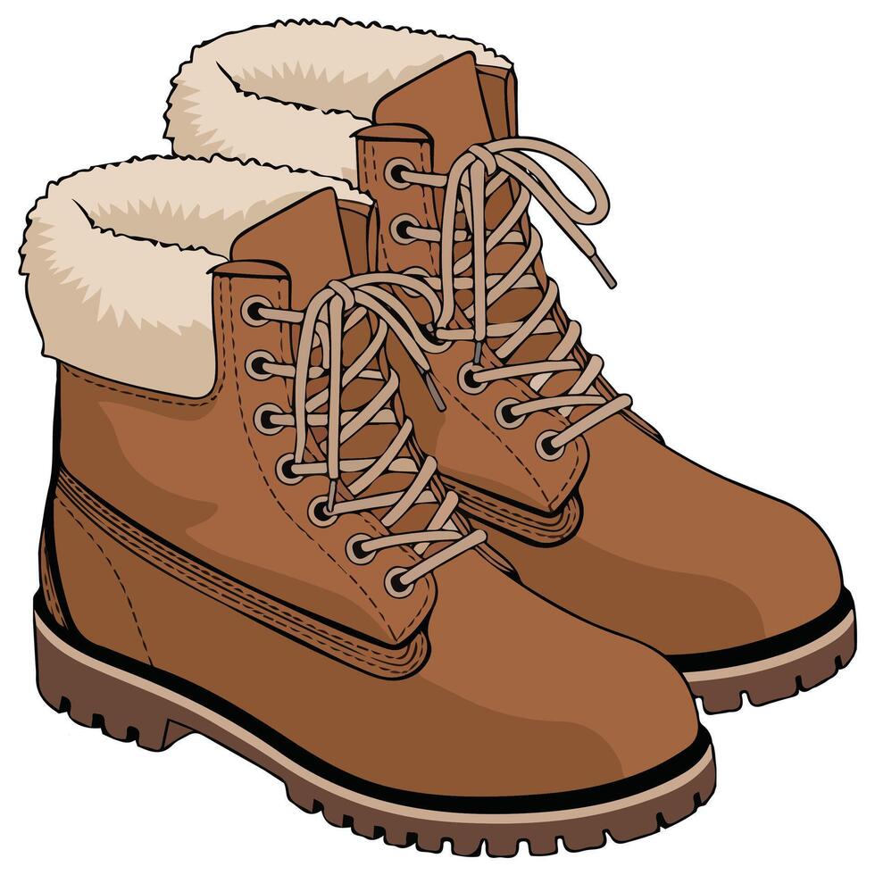 Winter boots illustration vector