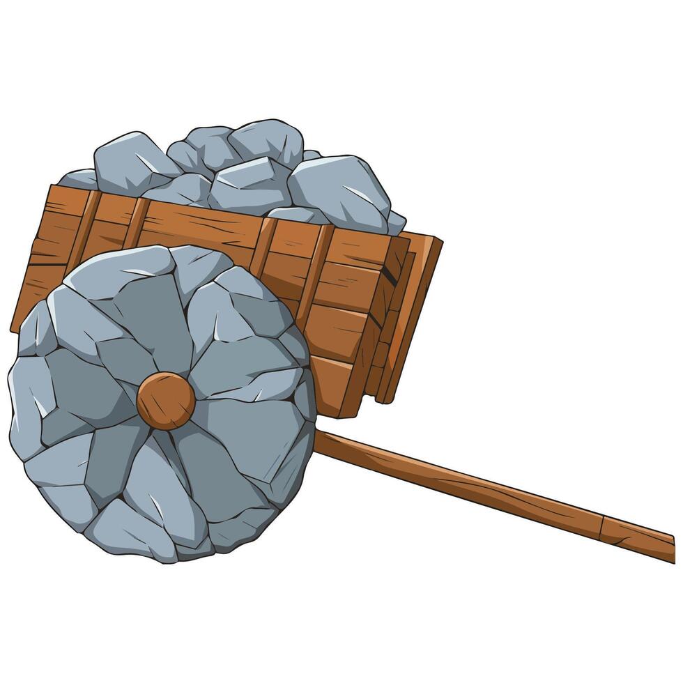 Wooden cart for transport vector