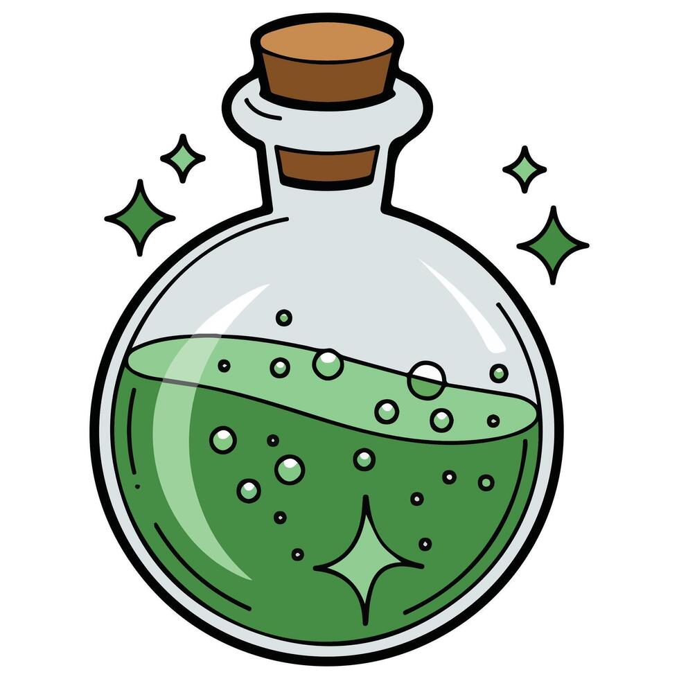 Witch potion illustration vector