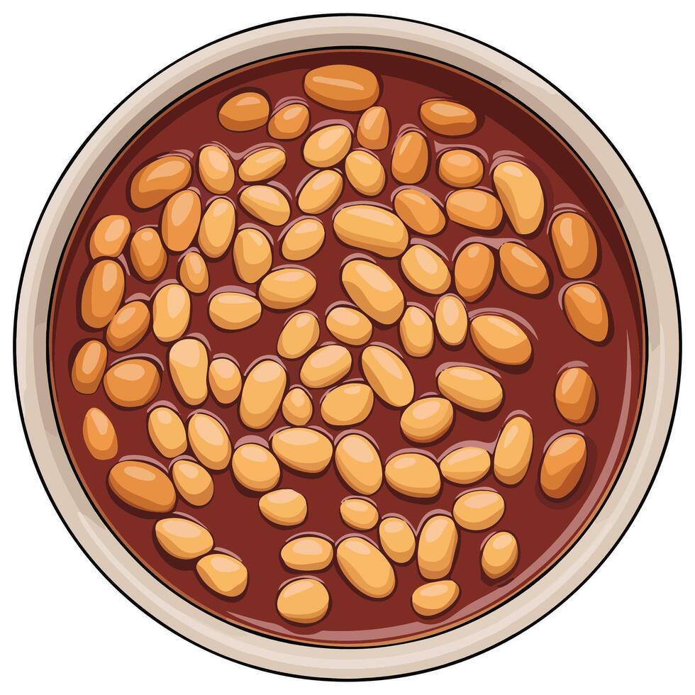 Baked beans illustration vector