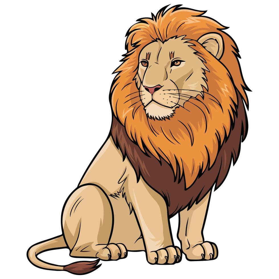 Lion character icon vector