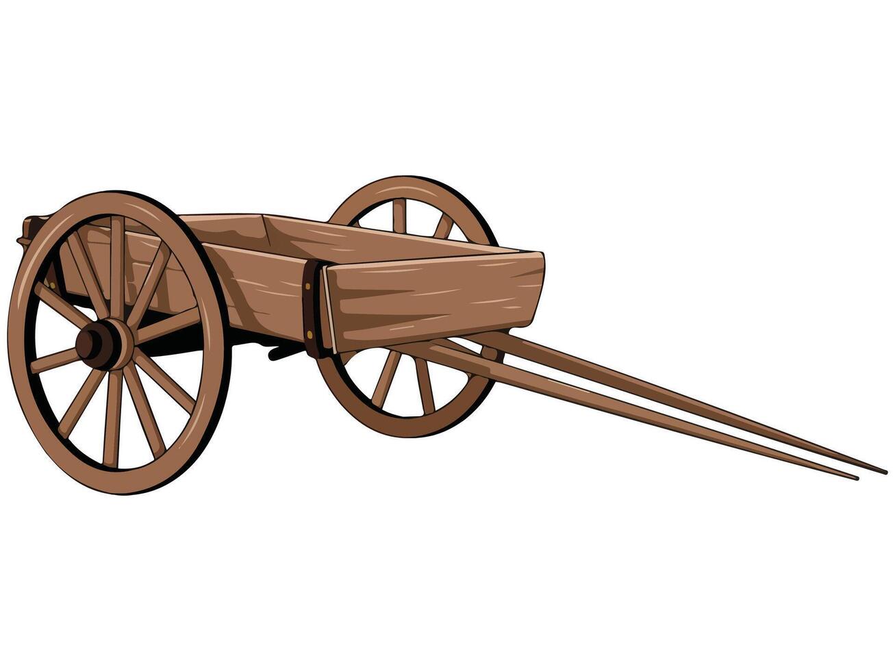 Flat design wooden cart vector
