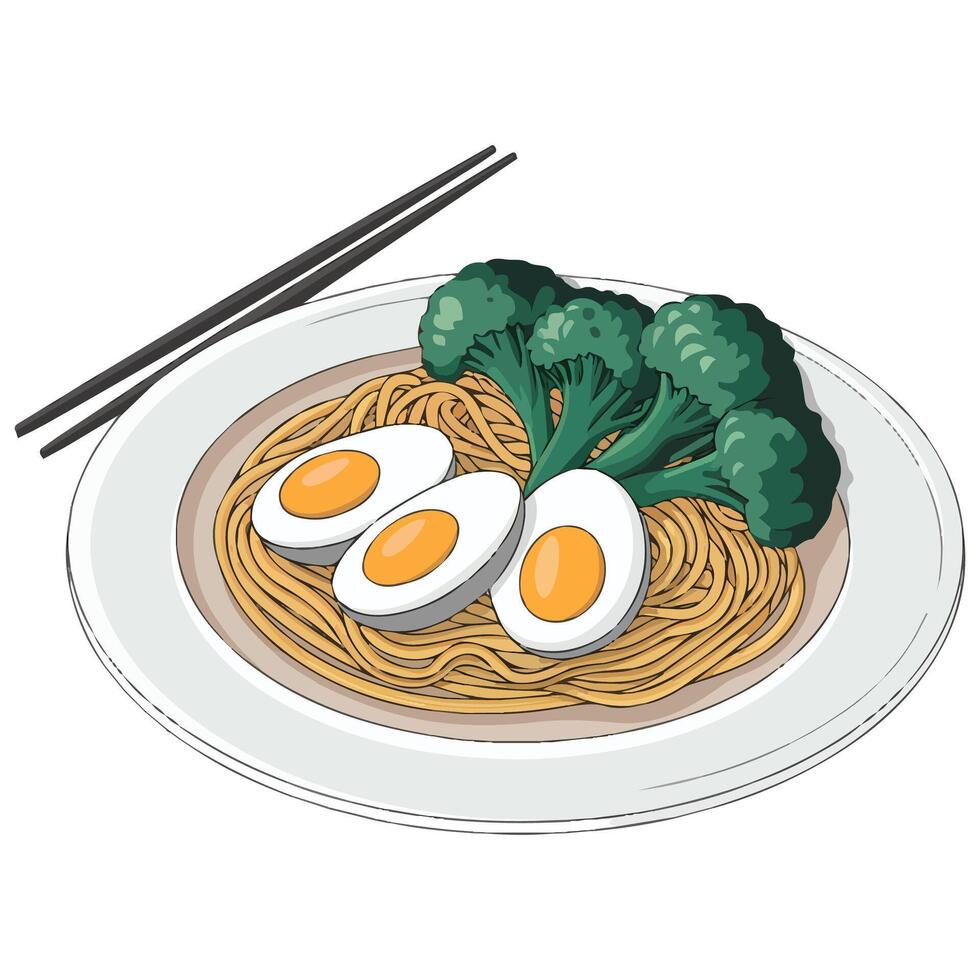 Noodle bowl icon vector