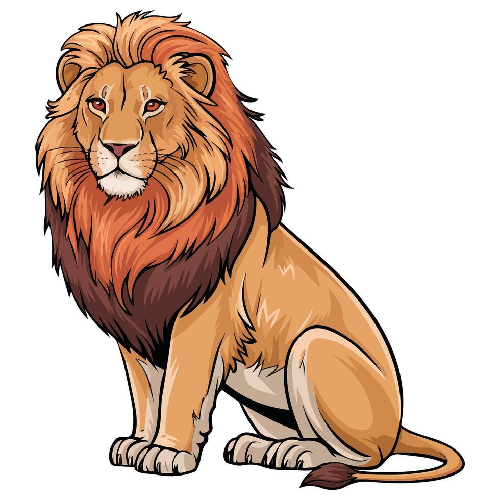 African lion icon vector