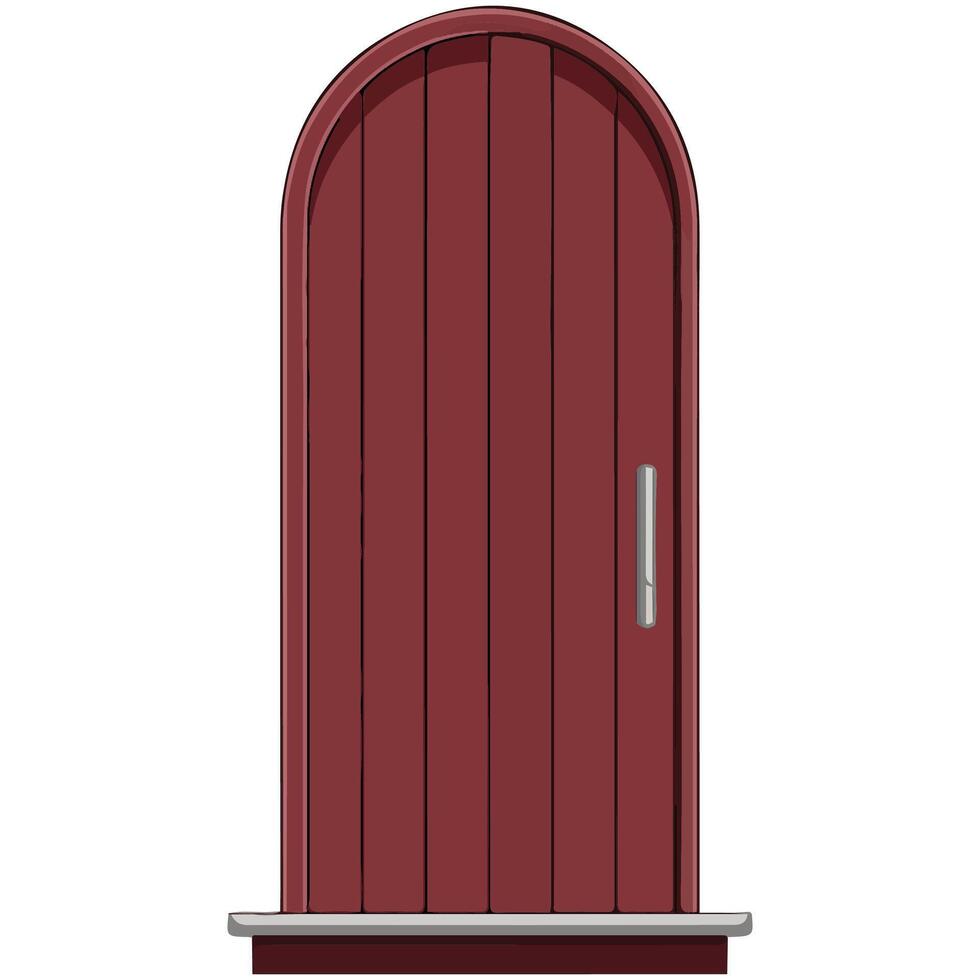 Wooden door icon flat vector