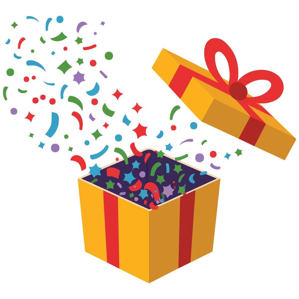 Open gift box icon vector