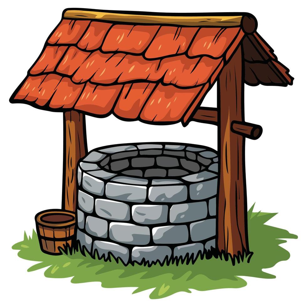 Old well icon illustration vector