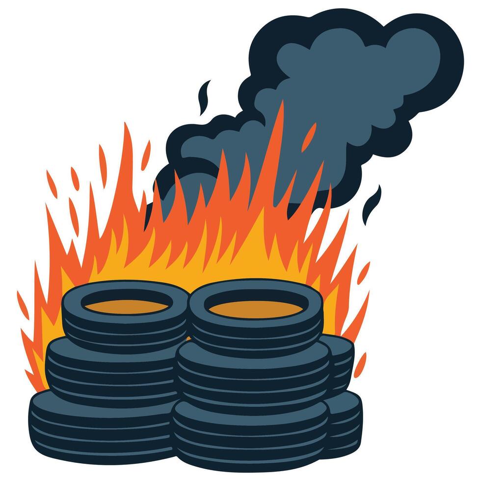 Burning wheel icon vector