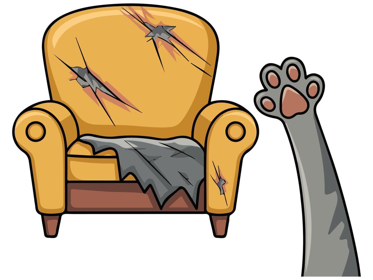 Scratched chair icon vector