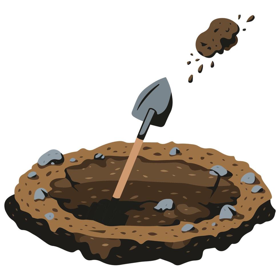 Hole digging icon vector