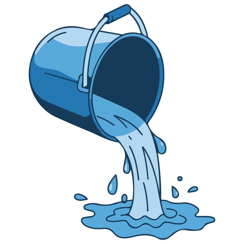 Blue bucket icon vector