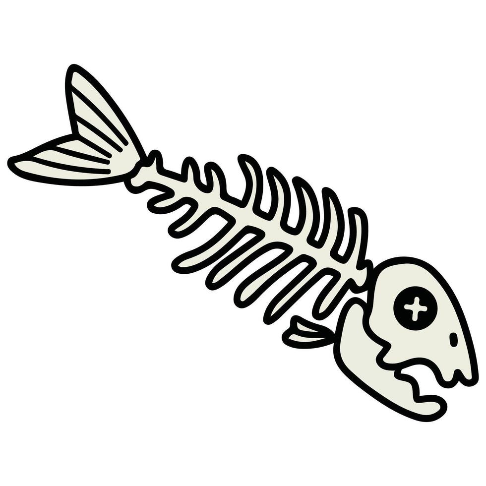 Fish bone icon vector