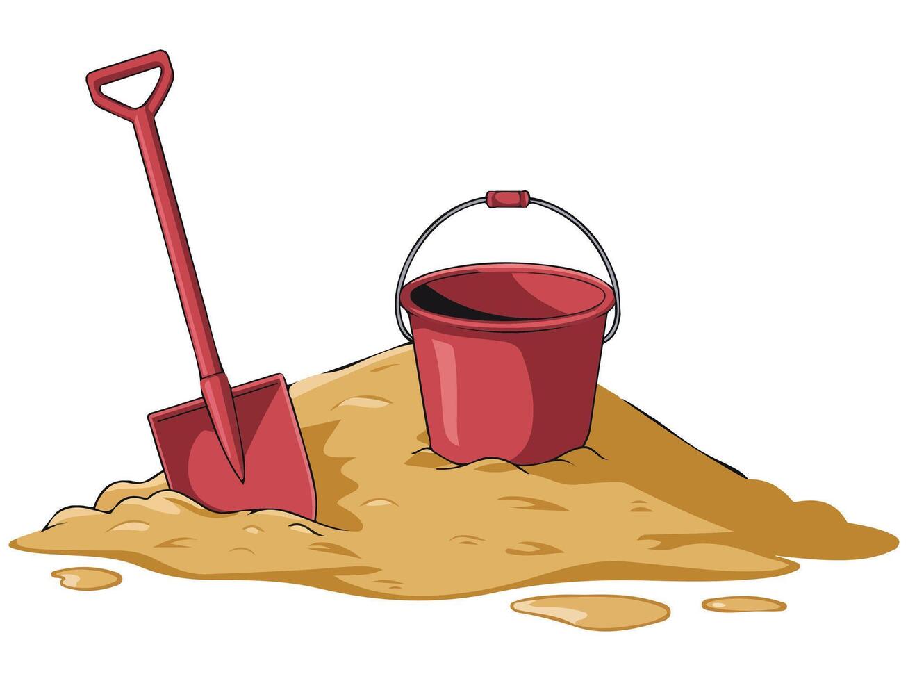 Kids playing with sand on a sunny beach vector
