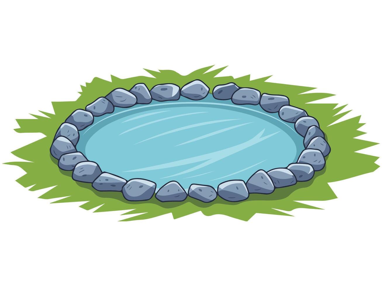 Stone ring around a summer pond vector