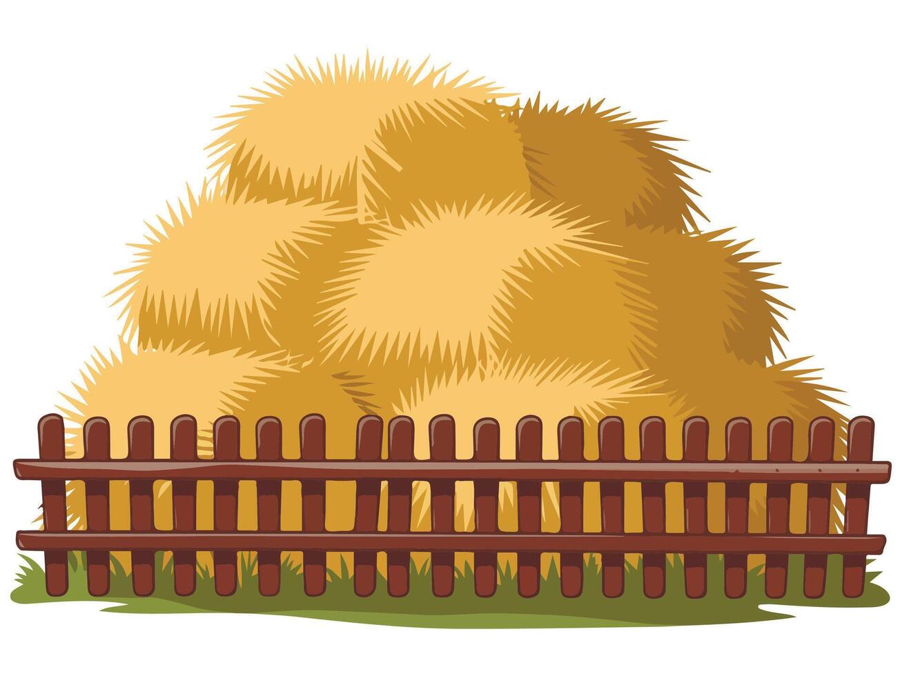Dry wheat sheaf in a rural harvest scene vector