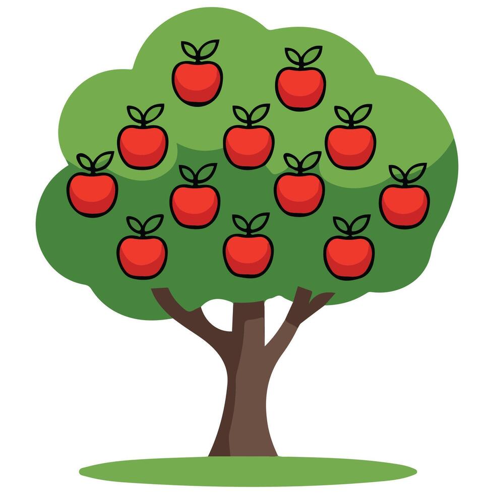 Farming apple tree vector