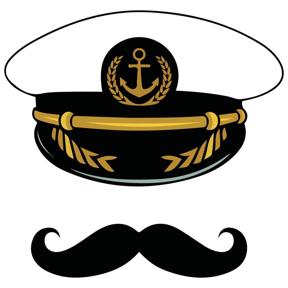 Navy cap with anchor vector