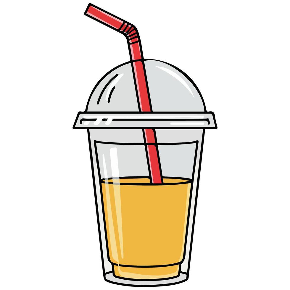 Fruit smoothie in cup vector