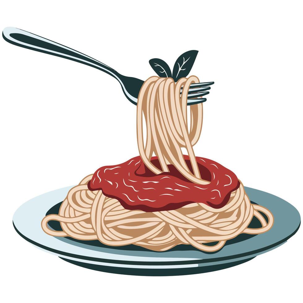 Pasta illustration on white background vector