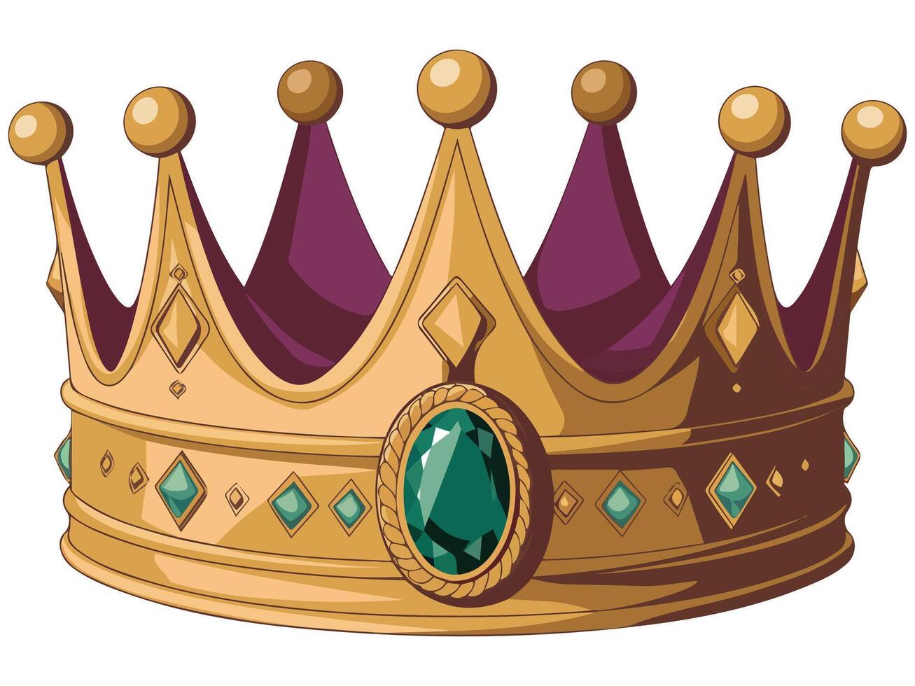 Golden crown with gems vector