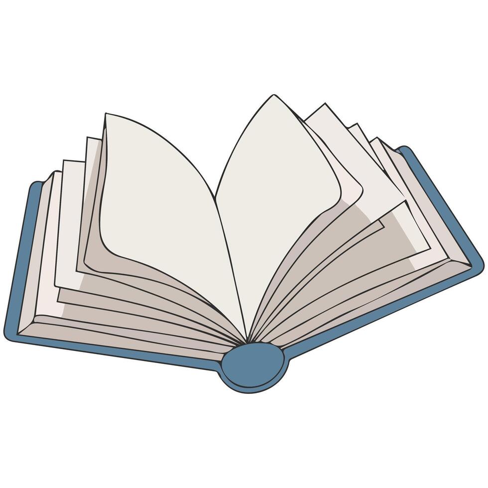 Open book cartoon vector