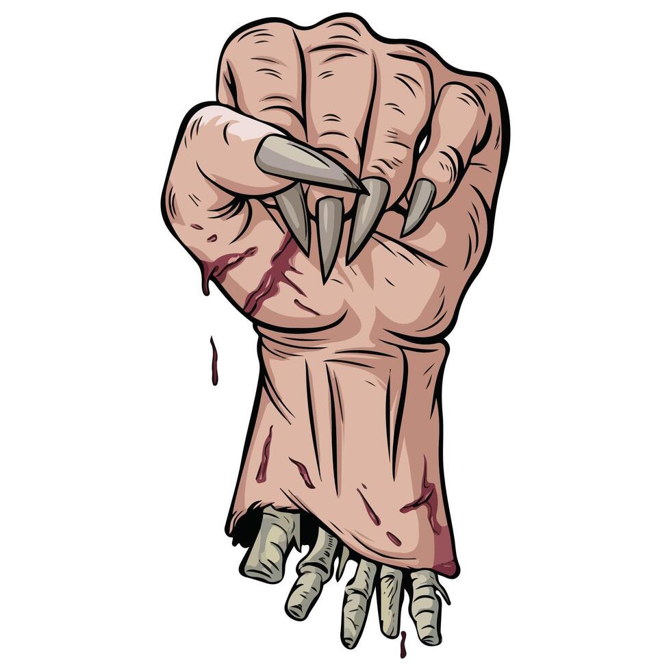 Scary monster fist vector