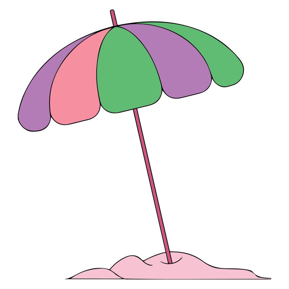 Sea umbrella on white vector