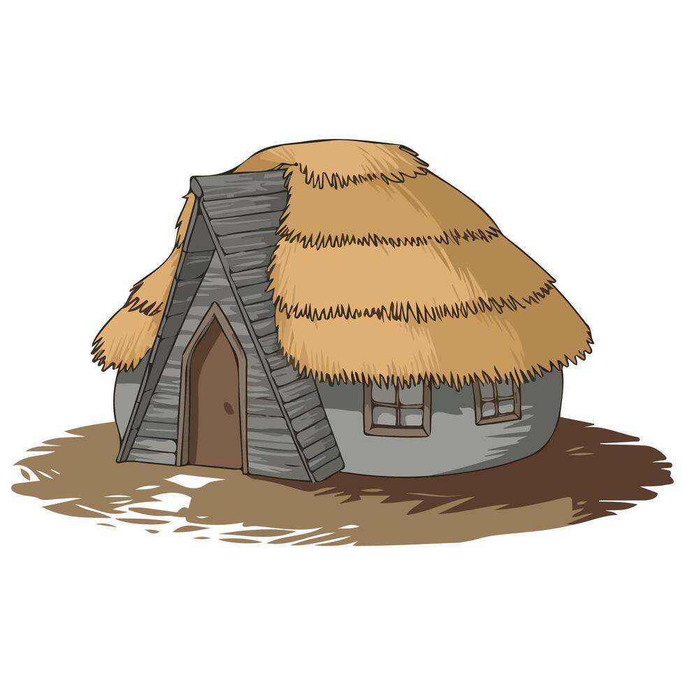 Hut illustration on white background vector