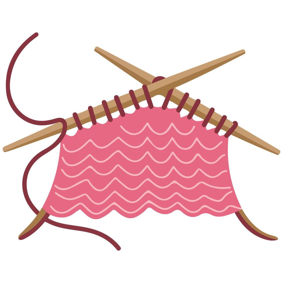 Knitting with needles vector