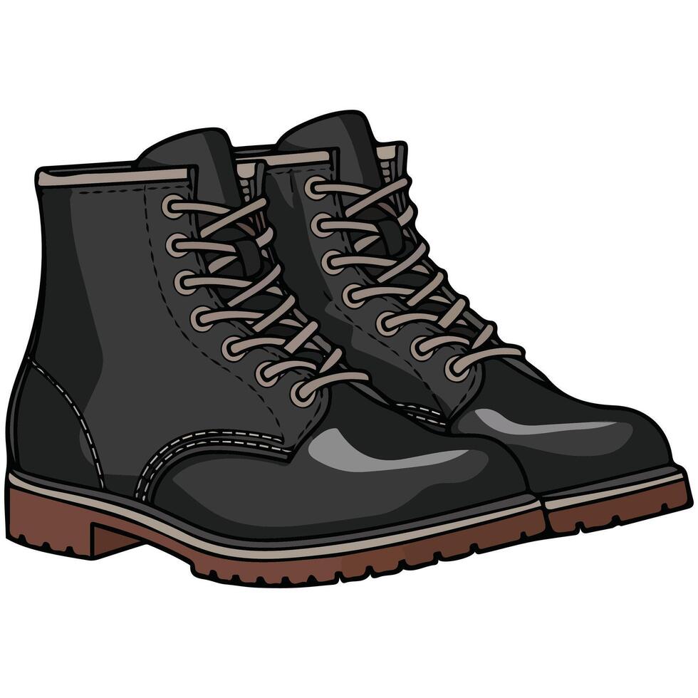 Laced boots illustration vector