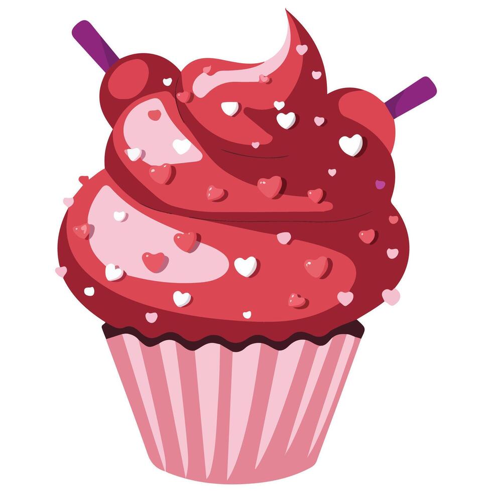 Cupcake with frosting vector