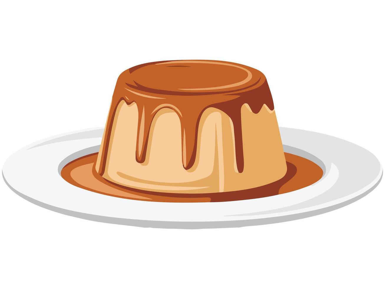 Caramel custard pudding vector