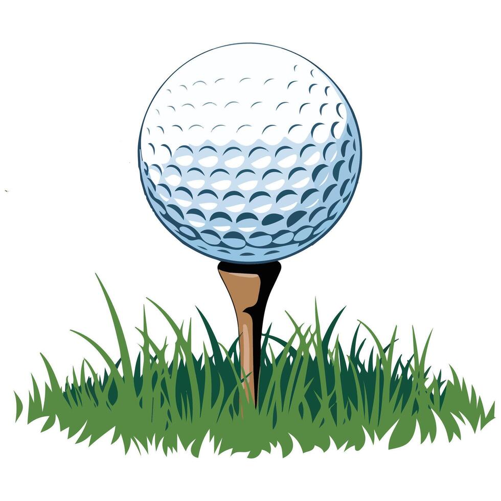 Golf ball on tee vector