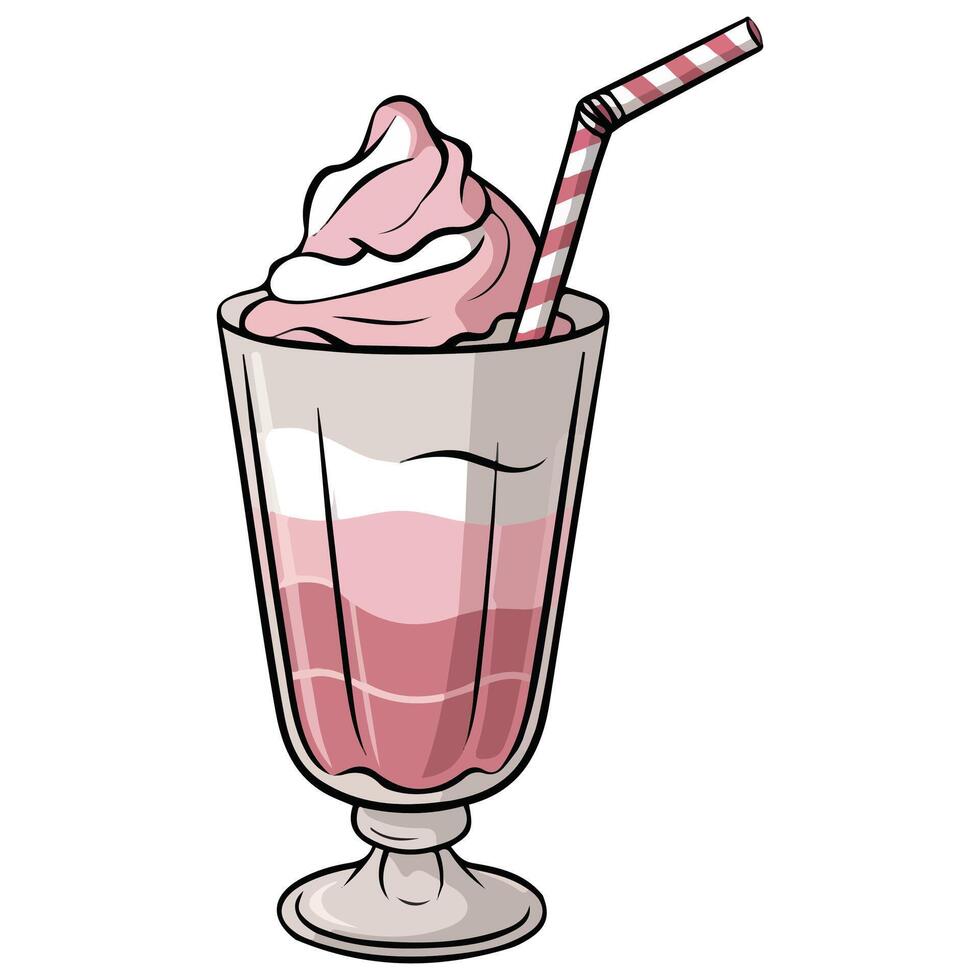 Milkshake illustration on white background vector