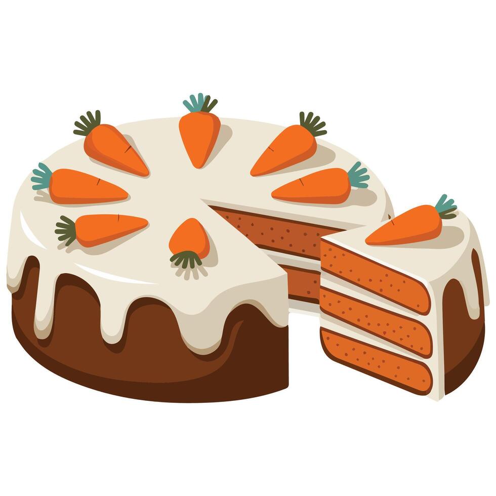 Carrot pie illustration vector