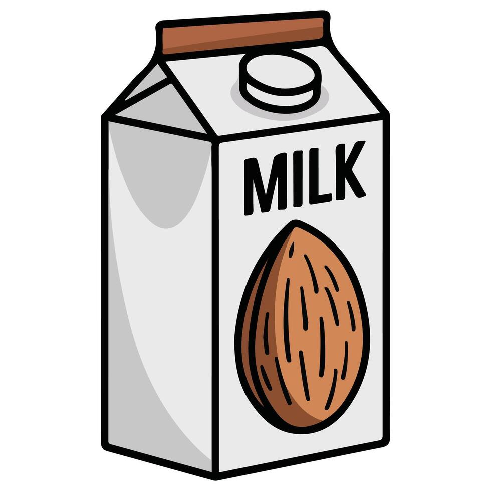 Almond milk icon vector