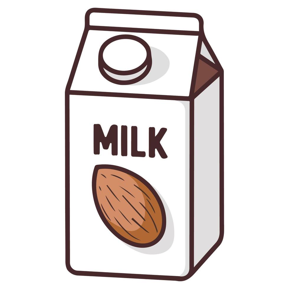 Almond milk on white background vector