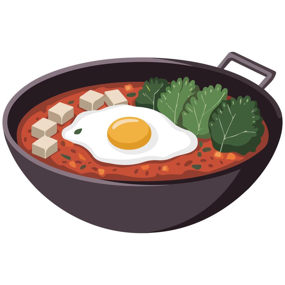 Korean food on white background vector
