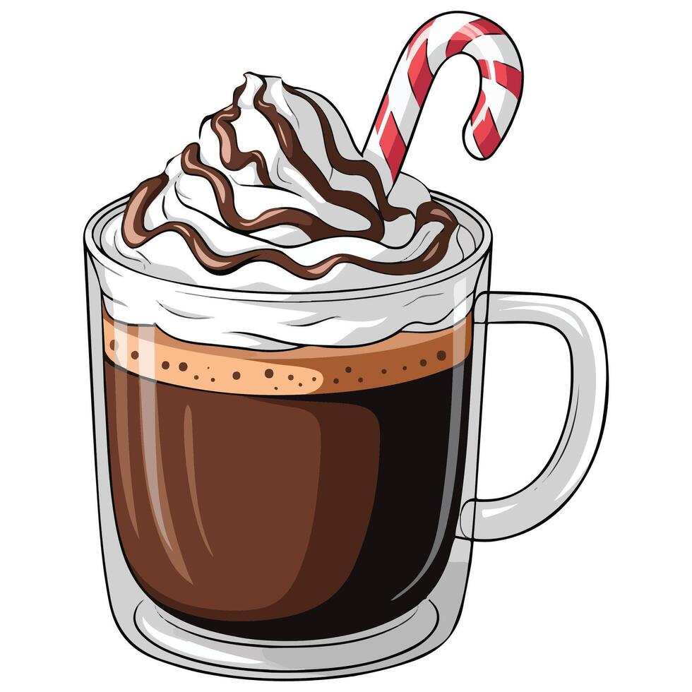 Hot chocolate on white background vector