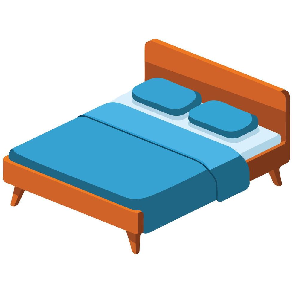 funny Bed illustration on white background vector